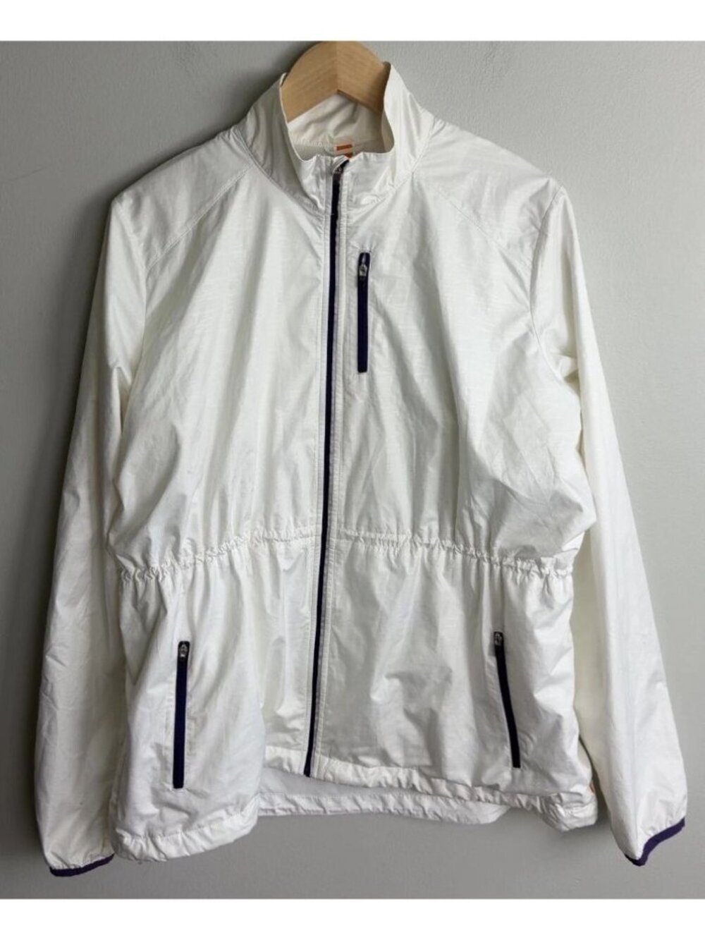 Lucy Activewear Full-Zip Windbreaker Jacket White Purple Size XL Outdoor Women’s
